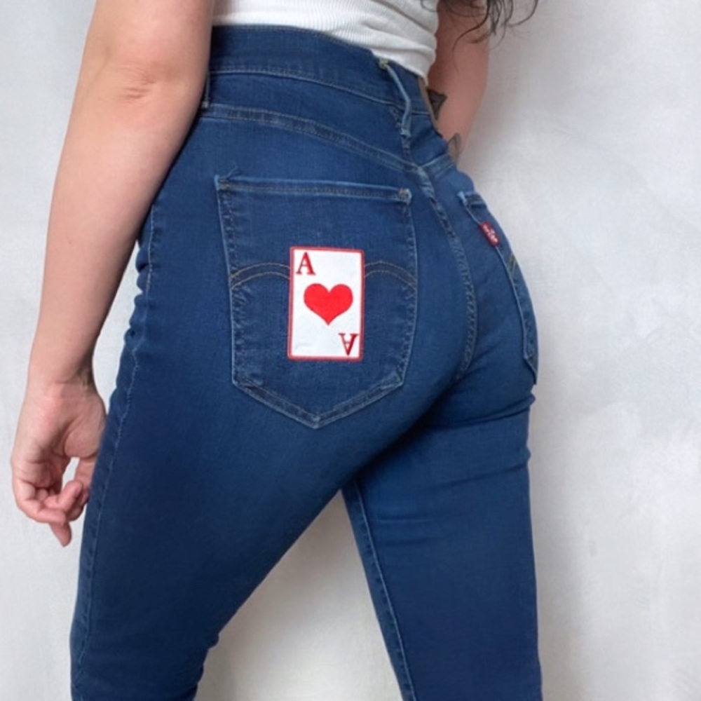 SOLD LEVIS MILE HIGH WAIST ACE OF HEARTS JEANS - Picture 2 of 11